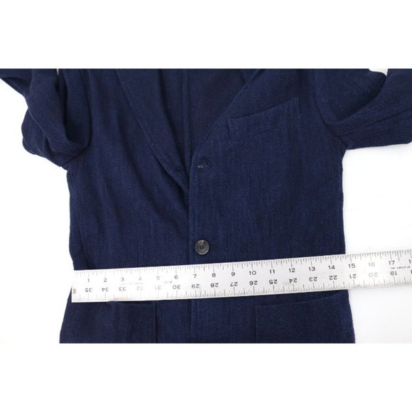 Apolis Global Citizen sport coat mens sz P three button indigo wool blend blazer - Picture 10 of 15